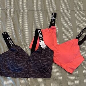Bebe Black and Coral Sports Bras